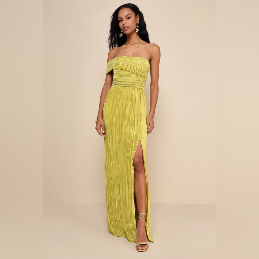 Lulu's Poised Performance One Shoulder Maxi Dress